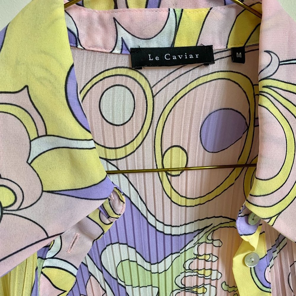 Le Caviar pleated shirt blouse long sleeve- Super trendy colors! - Picture 8 of 10